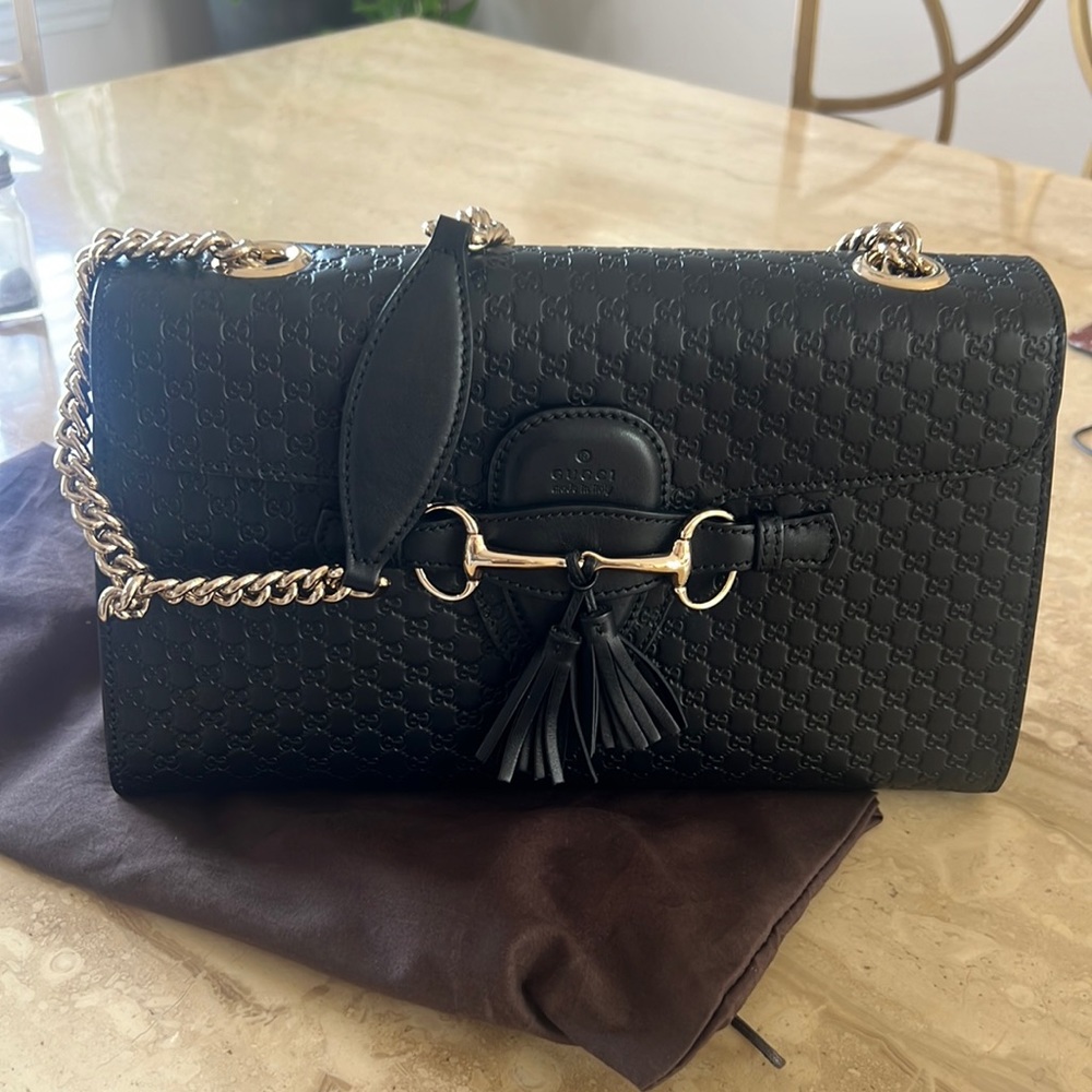GUCCI Emily Guccissima Leather Bag